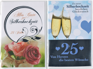 Glückwunschkarte mit Umschlag, zur Silberhochzeit